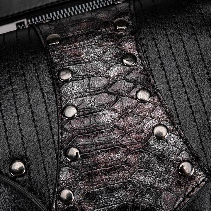 Steampunk Gürteltasche für Damen und Herren, Nietenleder, Hüfttasche