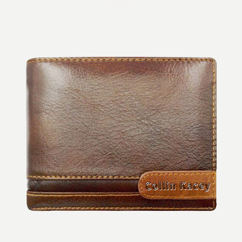 Herren Retro Bifold Kurze Geräumige Leder Geldbörse Multi Style Optionals