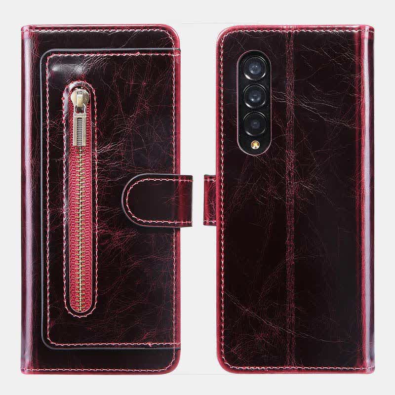 Z Fold 4 /3 Hülle Brieftasche für Frauen Männer PU Leder Flip Kickstand Telefonabdeckung