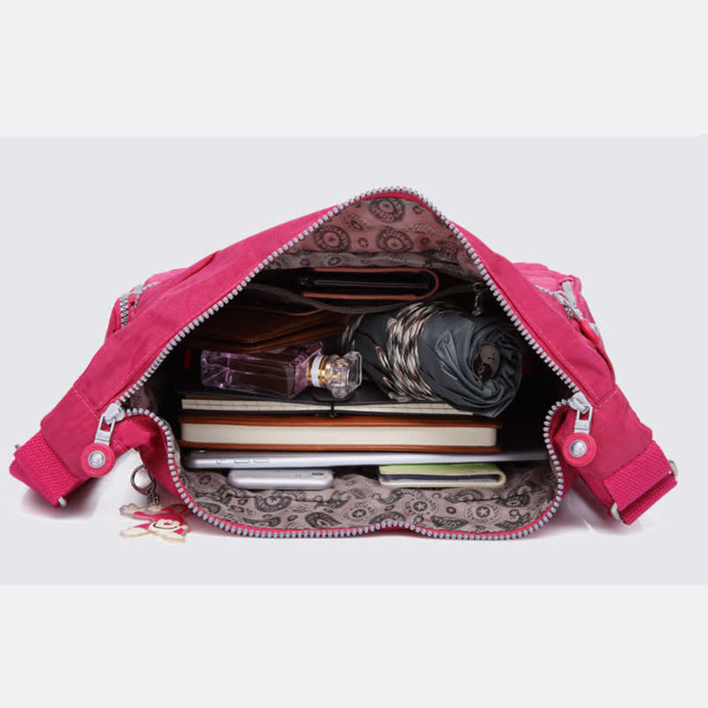 Umhängetasche für Damen, leicht, mehrere Taschen, lässige Schultertasche aus Segeltuch