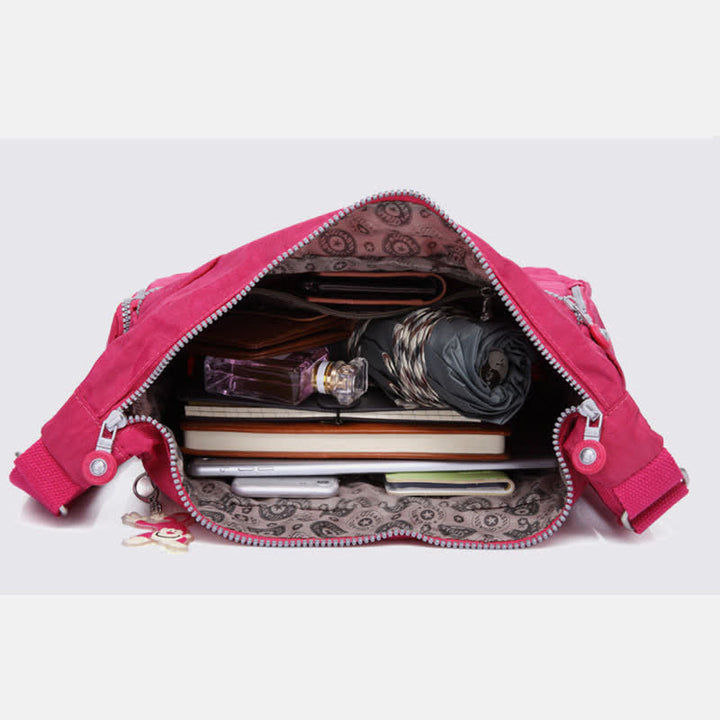 Umhängetasche für Damen, leicht, mehrere Taschen, lässige Schultertasche aus Segeltuch