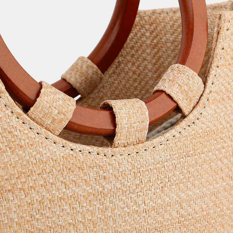 Umhängetasche für Damen, Bohemian-Stil, für Reisen und Strand, Stroh-Schultertasche