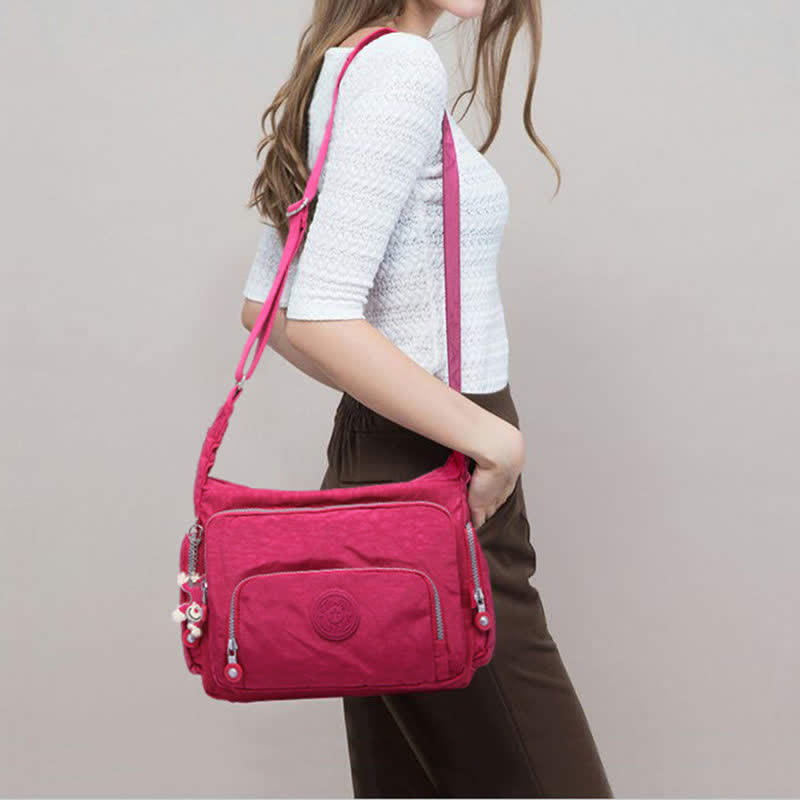 Umhängetasche für Damen, leicht, mehrere Taschen, lässige Schultertasche aus Segeltuch