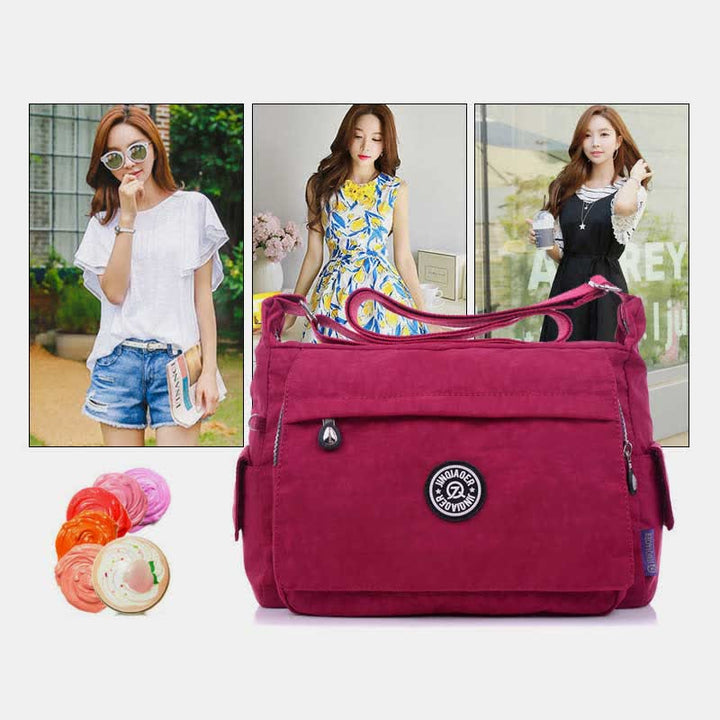 Umhängetasche Kleine Geldbörse für Damen Nylon Schultertasche mit Multi-Tasche