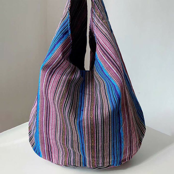 Große Jacquard Canvas Tote Stilvolle Student Umhängetasche für Frauen