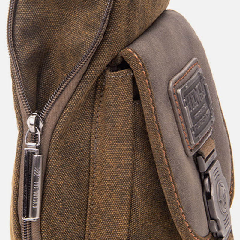 Multifunktionale Canvas-Brusttasche für Herren, Freizeit-Umhängetasche