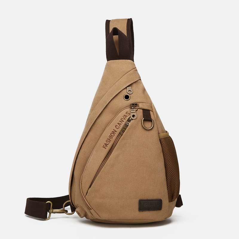 Canvas Brusttasche Herren Minimalistische Reise Große Schultertasche