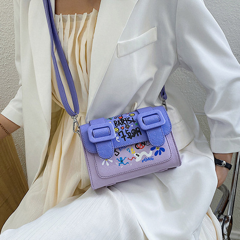 Graffiti Kleine Telefon Geldbörse Mode Umhängetasche Schultertasche Handtasche