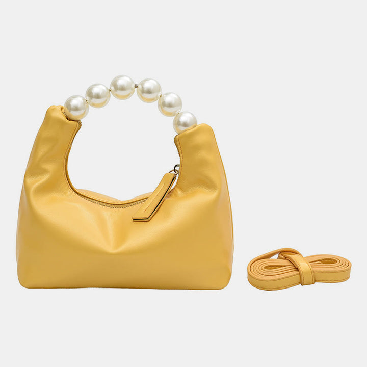 Perlenhandtasche für Damen, Party, veganes Leder, Umhängetasche, Abendtasche