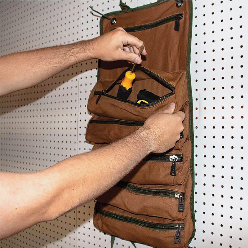 Rollbare Werkzeugtaschen, Mehrzweck-Werkzeug-Organizer aus Canvas zum Aufhängen