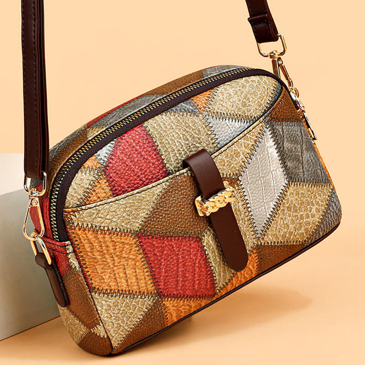 Umhängetasche in Kontrastfarbe für Damen, schicke Schultertasche