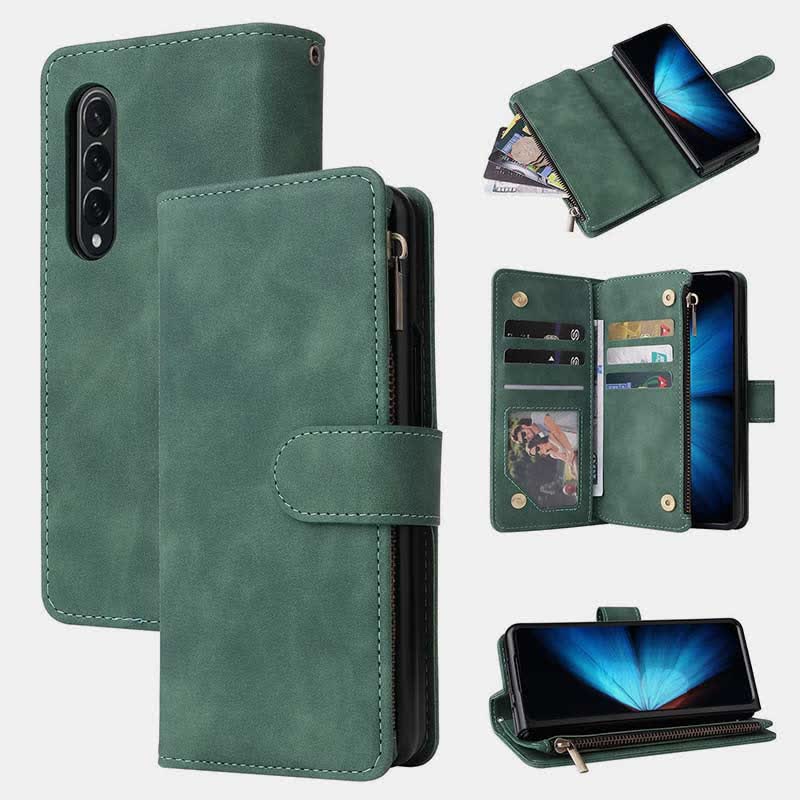 Stoßfeste Sansung Galaxy Z Fold 4 Fold 3 Hülle mit mehreren Kartenfächern