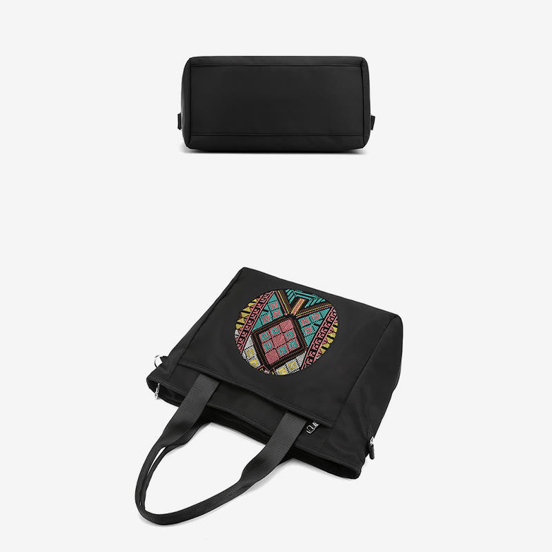 Leichte Nylon-Tragetasche, ethnische, wasserdichte Schultertasche für Damen