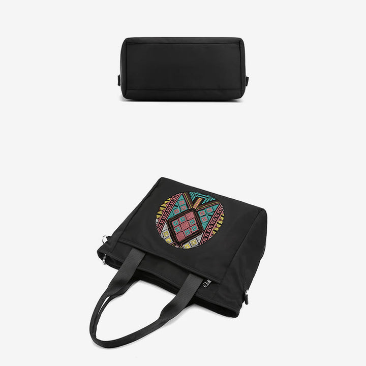 Leichte Nylon-Tragetasche, ethnische, wasserdichte Schultertasche für Damen