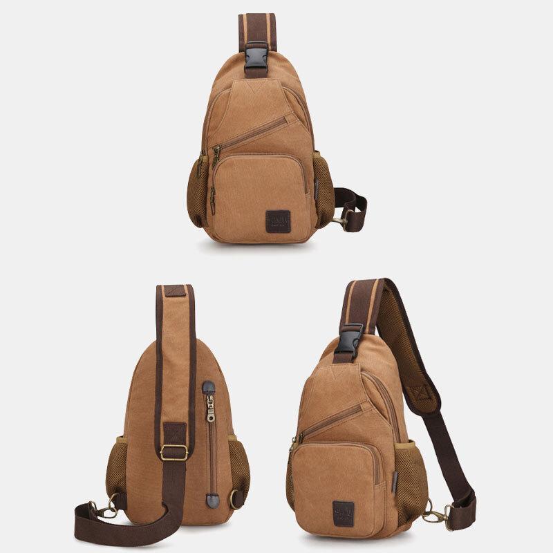 Canvas Outdoor Casual Große Kapazität Umhängetasche Brusttasche