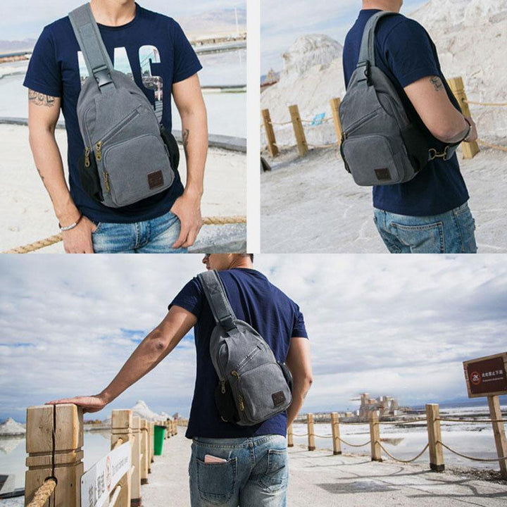 Canvas Outdoor Casual Große Kapazität Umhängetasche Brusttasche