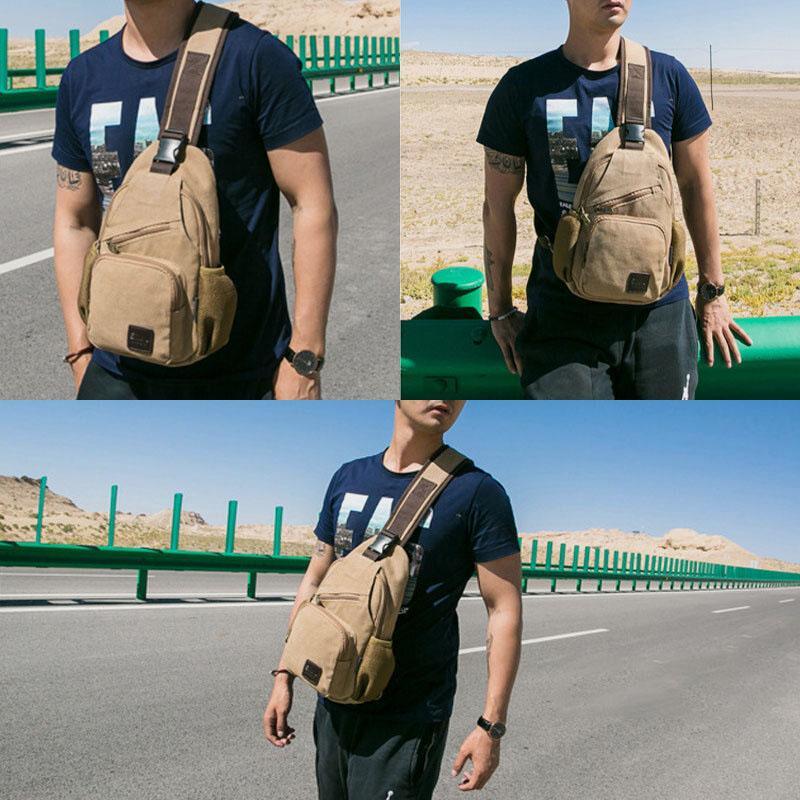 Canvas Outdoor Casual Große Kapazität Umhängetasche Brusttasche