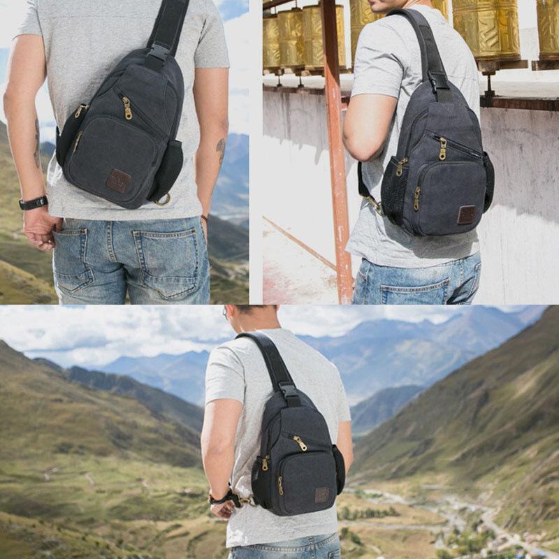 Canvas Outdoor Casual Große Kapazität Umhängetasche Brusttasche