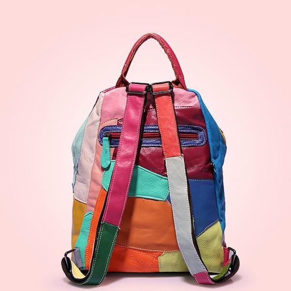 Rucksack aus echtem Leder mit Splice-Nieten