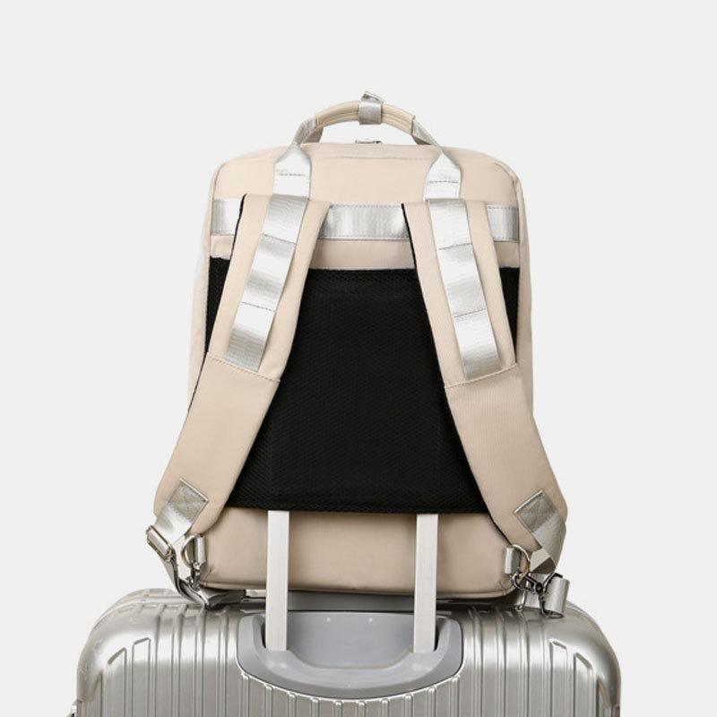 15,6“ Laptop-Rucksack Multifunktionaler Patchwork-Rucksack mit USB-Ladeanschluss