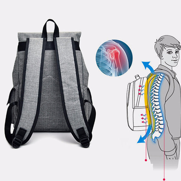 Unisex-Rucksack mit multifunktionalem Kordelzug und USB-Aufladung