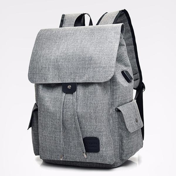 Unisex-Rucksack mit multifunktionalem Kordelzug und USB-Aufladung