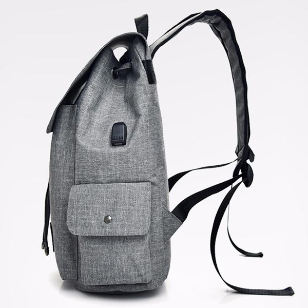 Unisex-Rucksack mit multifunktionalem Kordelzug und USB-Aufladung