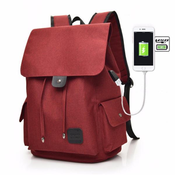 Unisex-Rucksack mit multifunktionalem Kordelzug und USB-Aufladung