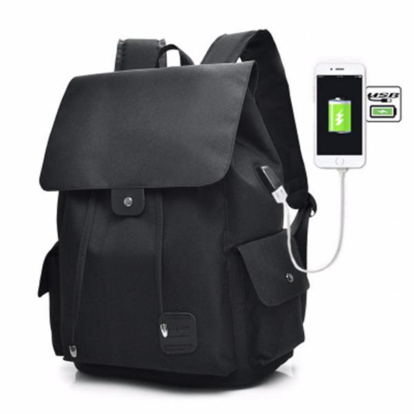 Unisex-Rucksack mit multifunktionalem Kordelzug und USB-Aufladung