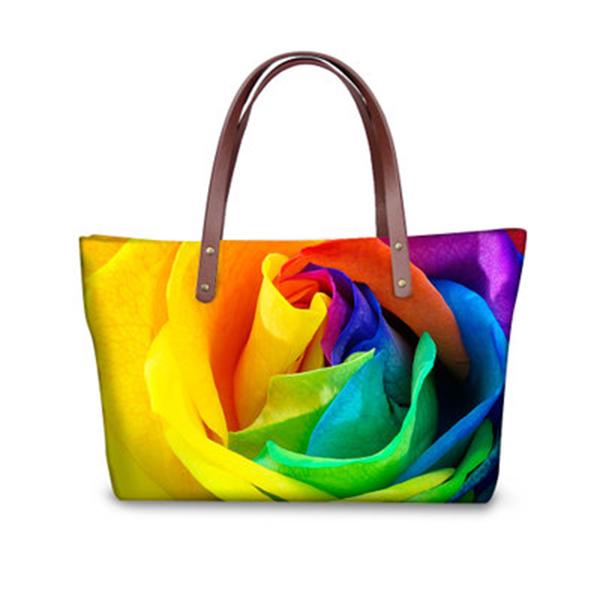 Wasserdichte Handtasche mit Blumendruck
