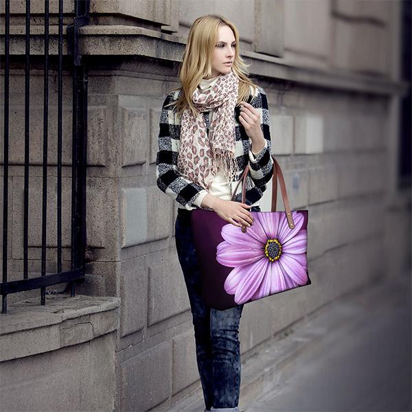 Wasserdichte Handtasche mit Blumendruck