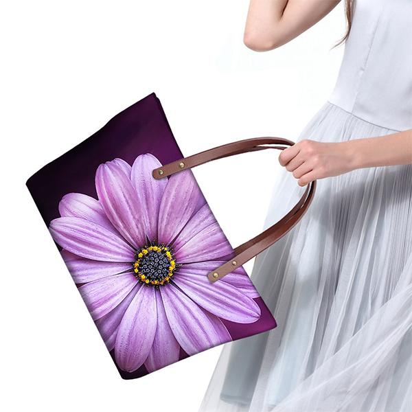 Wasserdichte Handtasche mit Blumendruck