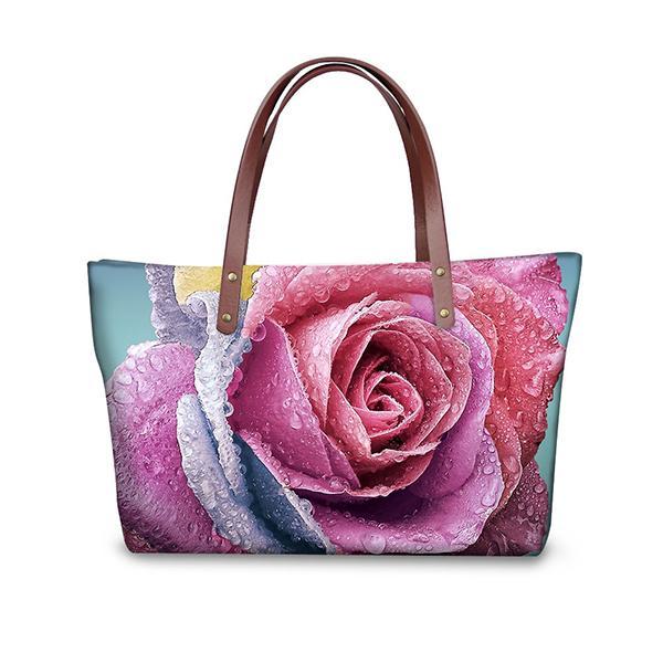 Wasserdichte Handtasche mit Blumendruck