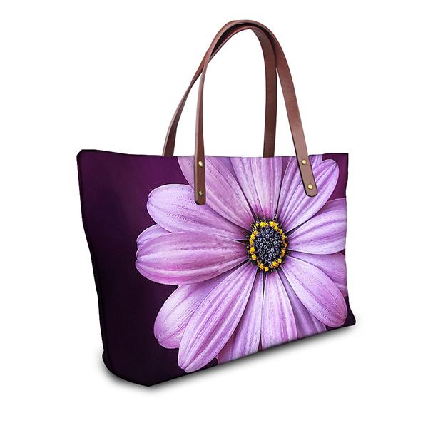 Wasserdichte Handtasche mit Blumendruck