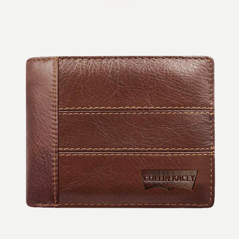 Herren Retro Bifold Kurze Geräumige Leder Geldbörse Multi Style Optionals