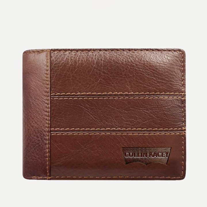 Herren Retro Bifold Kurze Geräumige Leder Geldbörse Multi Style Optionals