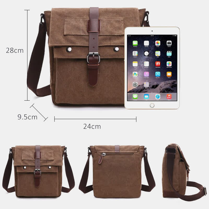 Retro Business Messenger Bag mit mehreren Taschen