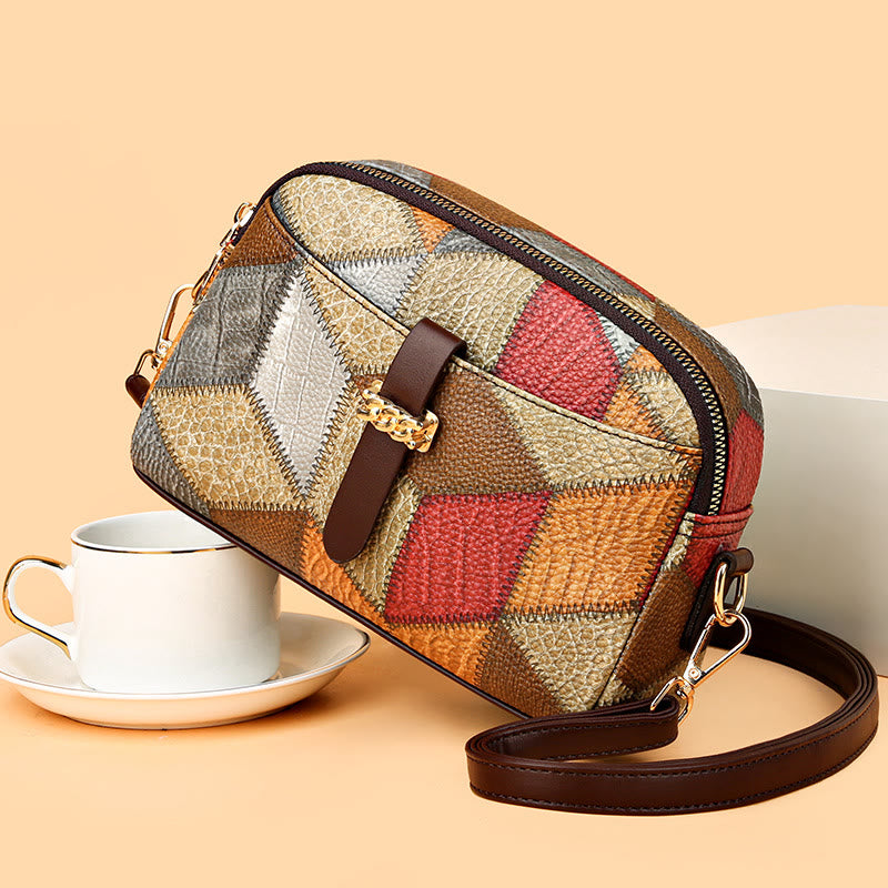 Umhängetasche in Kontrastfarbe für Damen, schicke Schultertasche
