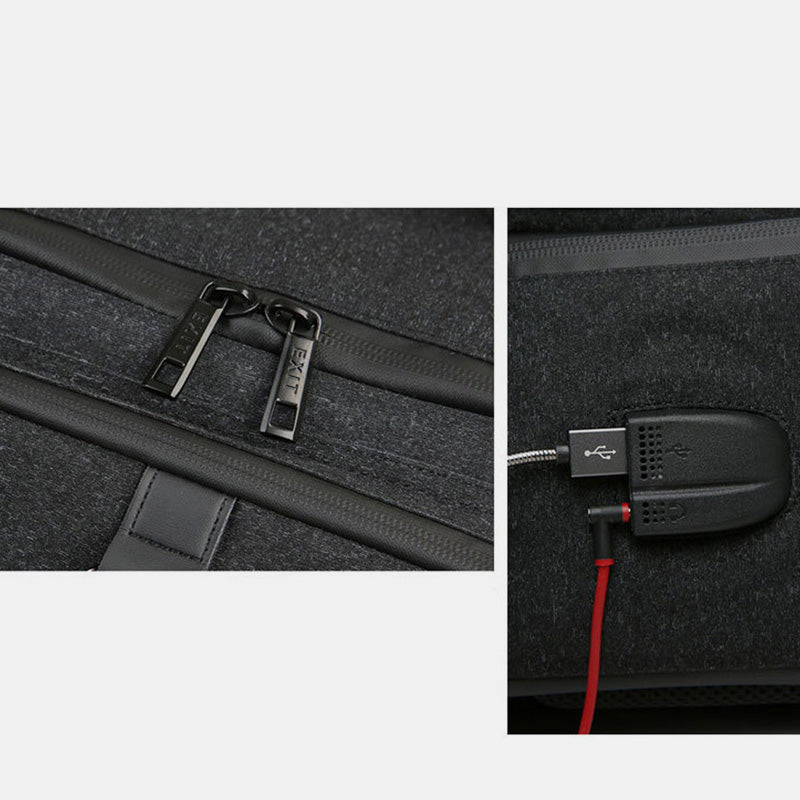 Robuster 15-Zoll-Business-Laptop-Rucksack für unterwegs mit USB-Ladeanschluss und Kopfhöreranschluss