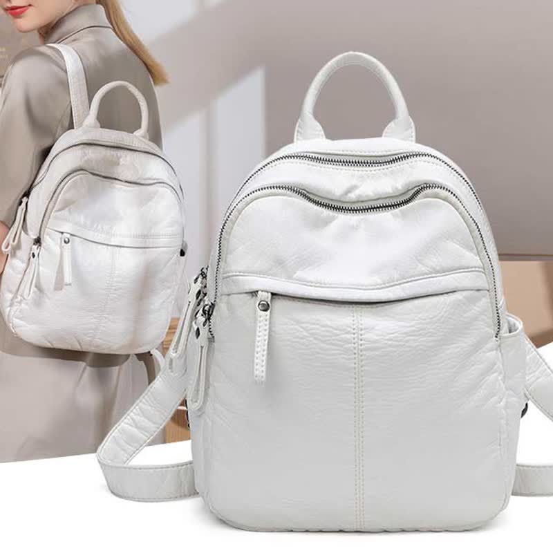 Weicher Lederrucksack für Damen, modischer Designer-Reise-Tagesrucksack für Damen