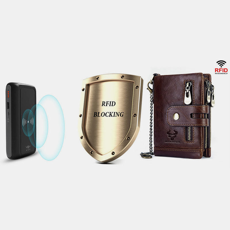 RFID Multifunktionale Geldbörse aus echtem Leder mit großem Fassungsvermögen  - image 3