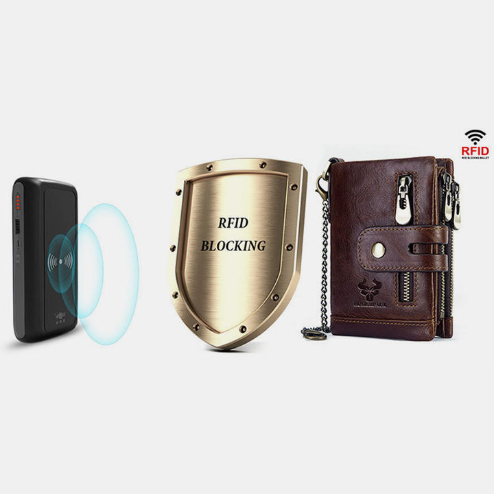 RFID Multifunktionale Geldbörse aus echtem Leder mit großem Fassungsvermögen  - image 3