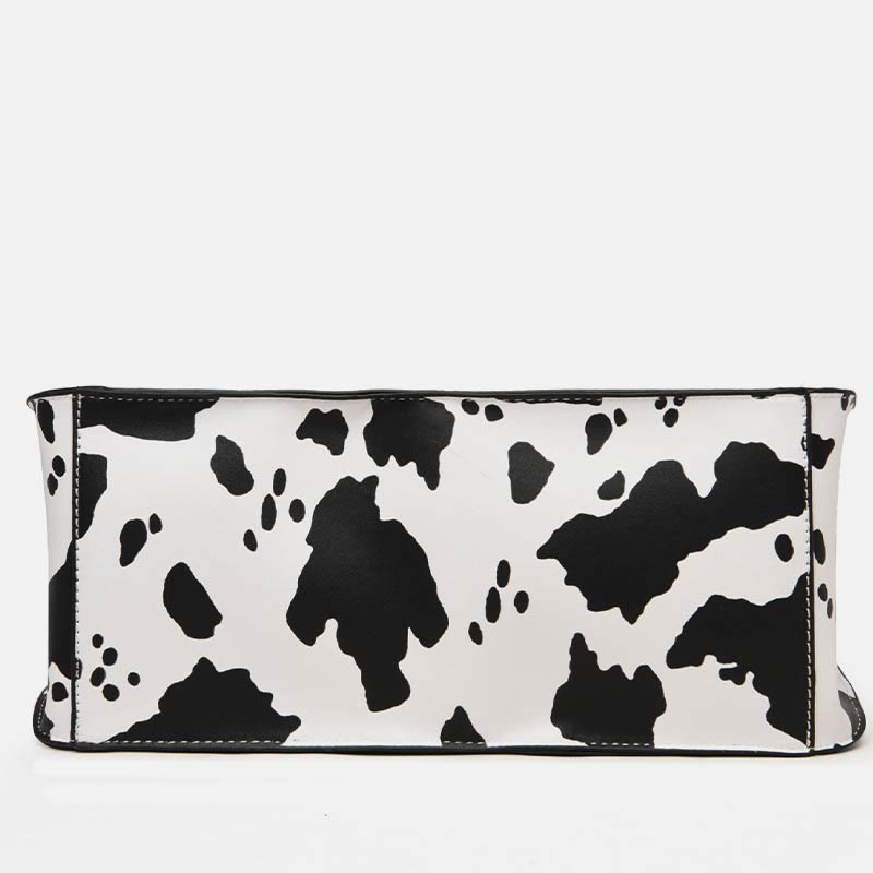 Tragetasche mit Leopardenmuster, Set aus Leder, Handtasche für Damen