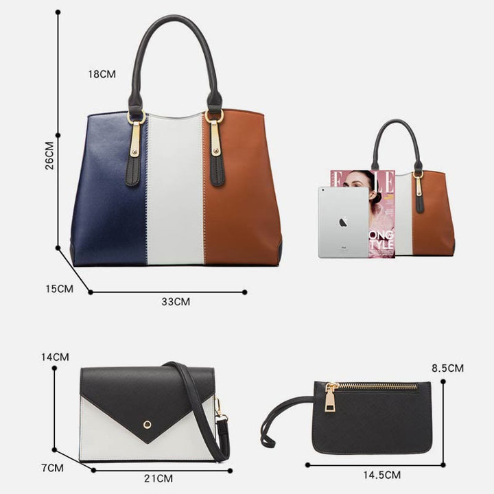 Taschenset in Kontrastfarbe für Damen, schlichte, elegante Damentasche