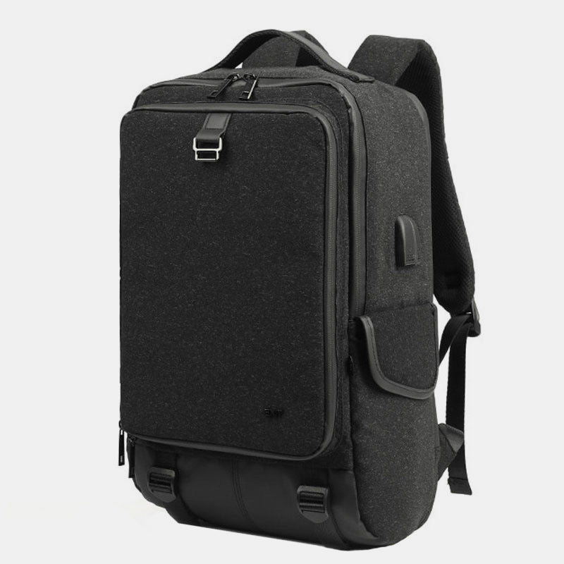Robuster 15-Zoll-Business-Laptop-Rucksack für unterwegs mit USB-Ladeanschluss und Kopfhöreranschluss