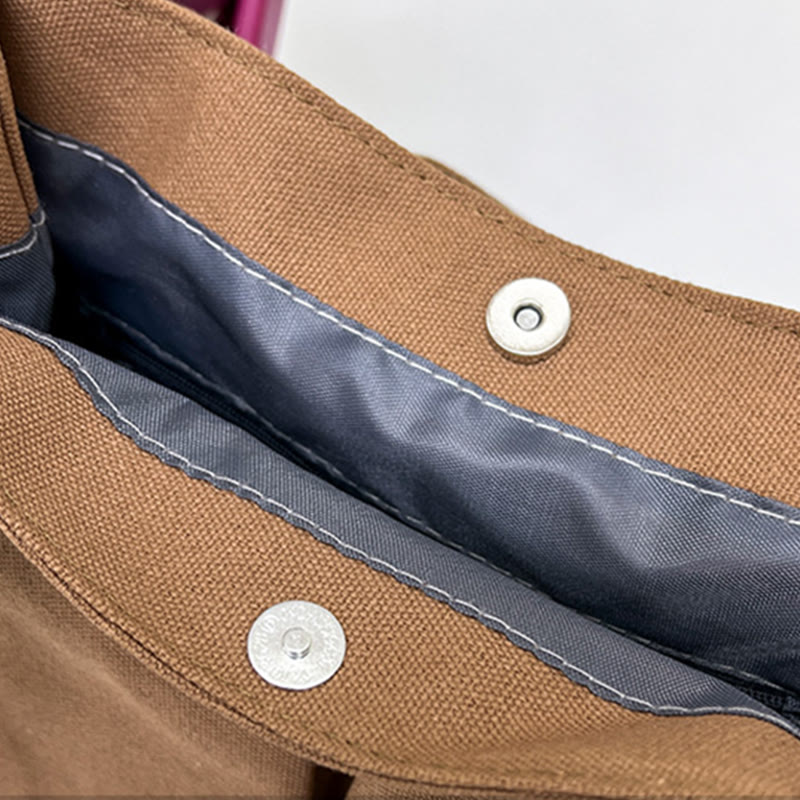Mini-Tragetasche für Damen, einfarbig, einfache Handtasche aus Canvas