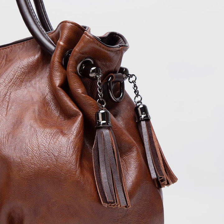 Klassische Umhängetasche für Damen, große Umhängetasche aus Leder