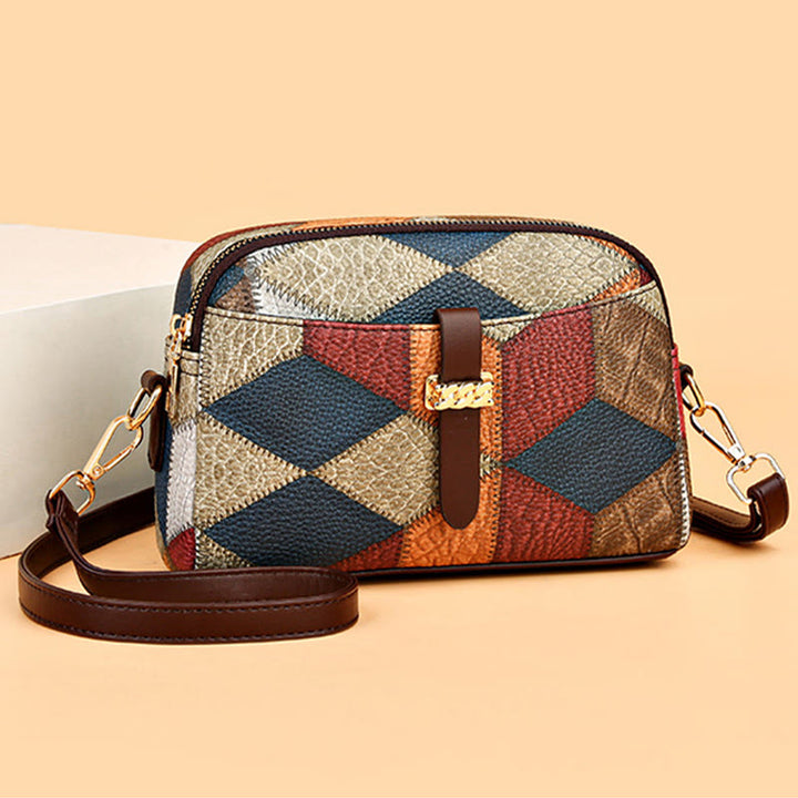 Umhängetasche in Kontrastfarbe für Damen, schicke Schultertasche