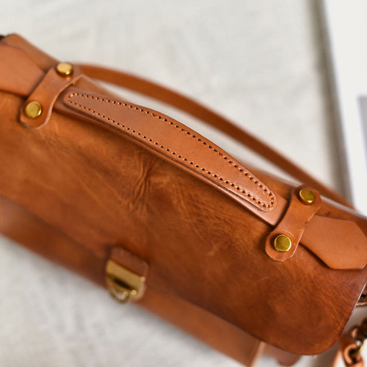 Top-Griff-Tasche für Damen Leder große Kapazität Messenger Bag
