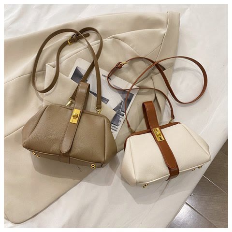 Handytasche mit Schnalle für Damen, elegante Handtasche aus Leder, Umhängetasche